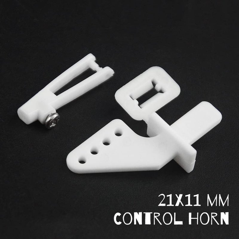 WMYCONGCONG 15 قطعة من قرون التحكم النايلون 21x11 مم + موصل قضيب الدفع قفل 1.3 مم + 1.2 x 210 مم قطع قضبان الدفع لطائرة RC - Image 2